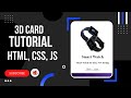 3D Card Effect Tutorial for beginners - HTML - CSS -JS