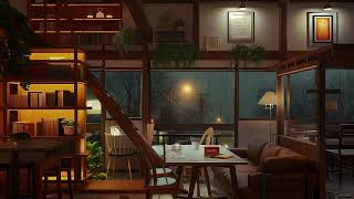 RAINY DAY COFFEE SHOP AMBIENCE🎶Jazz  Music and Rain Sounds for Studying and Relaxing