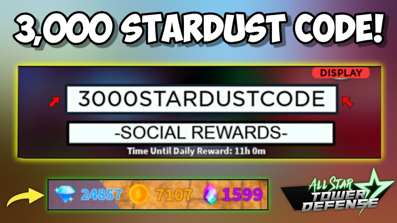 STARDUST PARTY ALL STAR TOWER DEFENSE CODES - ROBLOX ALL STAR TOWER ...