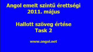 Angol emelt szintű érettségi, 2011. május, Hallott szöveg értése, Task 2