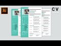 How to make a CV / resume in illustrator | professional resume design