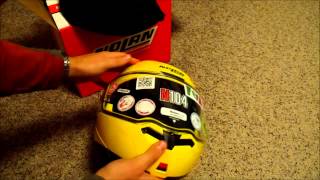 Nolan N104 motorcycle helmet unbox - Cab Yellow