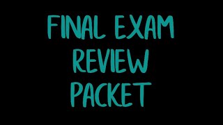 MAT114 Final Exam Review Packet