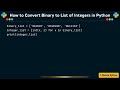 How to Convert Binary to List of Integers in Python