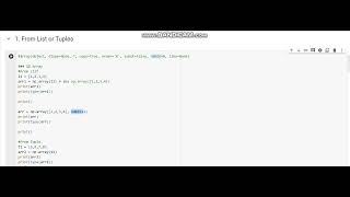 2-Create array from List or Tuple using Numpy
