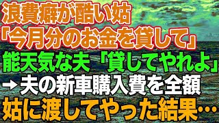 【スカッとする話】浪費癖の酷い姑から毎月金銭要求「今月もお金を貸して！」能天気な夫「いいじゃんw貸してやれよ」→旦那の新車購入費を姑に全額渡してた結果…