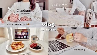 my 7:30am morning routine☁️ productive & healthy habits, make todo list✍️, work, simple cooking🍳