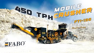 FABO | FTI-130 Tracked Mobile Stone Crusher 400-450 Tph For Limestone,Gypsum,Marble And Recycling.