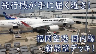 【空港歩いてみた】飛行機が手に届く近さ！福岡空港 新展望デッキへ！