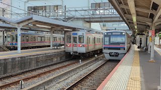 京成3600形3688編[リバイバルカラーファイヤーオレンジ]成京成津田沼駅発車シーン