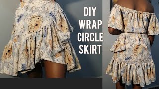 wrap Circle skirt tutorial | Wrap Skirt cutting and stitching | How to cut Wrap Circle Skirt