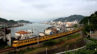 鉄道のある風景 山陽本線 尾道水道の夏  (22-July-2012) Landscape with Railway JAPAN