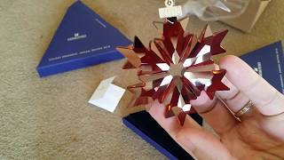 Red Swarovski Crystal snowflake 2018 Annual Edition Christmas Ornament Unboxing