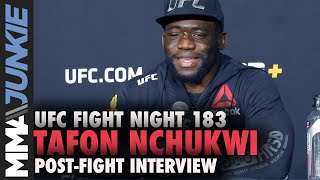 Tafon Nchukwi put on 40 pounds after weighing in | UFC Fight Night 183 post-fight interview
