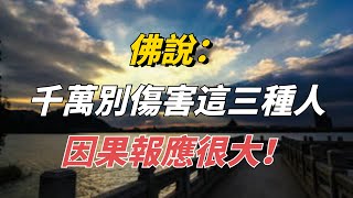 佛說：千萬別傷害這三種人，因果報應很大！【佛經靜心咒】#佛學#因果論