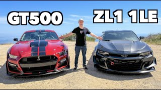 Shelby GT500 vs Camaro ZL1 1LE Head To Head Review!