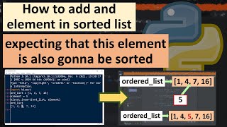 How to add an element in sorted list in Python expecting that this element is also gonna be sorted