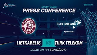 Lietkabelis v Türk Telekom - Press Conference - Basketball Champions League 2019-20