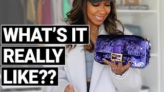 2022 FENDI PURPLE SEQUIN BAGUETTE REVIEW!!!