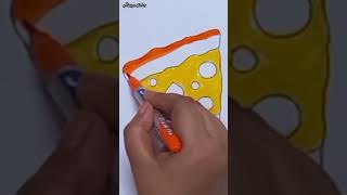 How to Draw a Pizza🍕 Piece: A Step By Step Guide #shorts #pizzadrawing #creativeart #satisfying