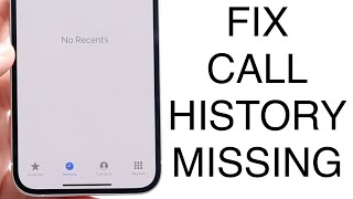 How To FIX Call History Missing On iPhone! (2023)