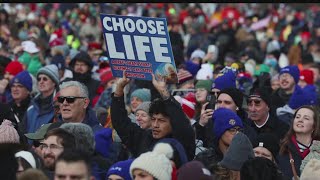 Anti-abortion activists march in Washington DC during 'March for Life' rally