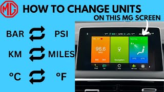 MG Hidden Function - How to Change Unit - Bar to PSI, KM to Mile, °C to °F and Others