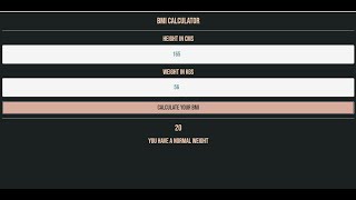 BMI Calculator App In JavaScript With Source Code | Source Code & Projects
