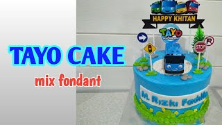 Cara Menghias Kue Khitan Tayo Simpel || Tayo Cake