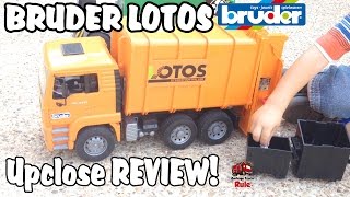 Toy Garbage Truck BRUDER LOTOS Up Close and REVIEW