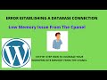 Error Establishing Database Connection - WordPress Cpanel.