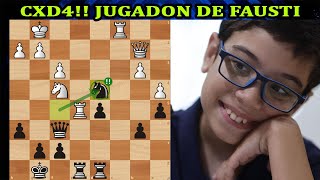 Cxd4!! CAÑONAZO DE FAUSTINO Domen Tisaj vs Faustino Oro partida de ajedrez blitz a 3 minutos