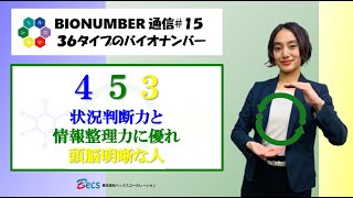 【BIONUMBER通信15】バイオナンバー36タイプ解説『453』