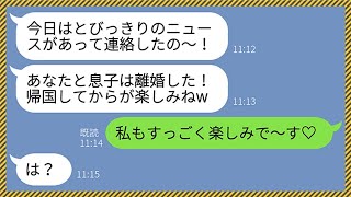 【LINE】年収7700万の私を貧乏人と勘違いし海外旅行中に勝手に離婚届を提出したクズ姑「帰国してからが楽しみねw」私「私もすっごく楽しみです♡」→衝撃の事実を知ったトメの末路がwww【総集編】