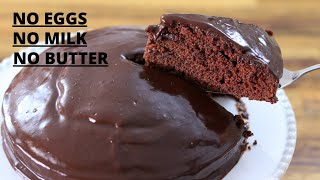 Chocolate Cake Recipe – No Eggs, No Milk, No Butter