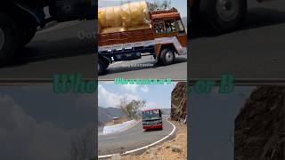 KSRTC red bus and Leyland syntax tank loaded trucks towards uphill and downhill