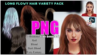 Long Flowy Hair PNG Pack | DG Photoshop