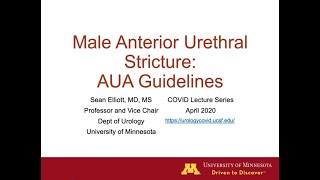 4.7.2020 Urology COViD Didactics - AUA Urethral Stricture Guidelines