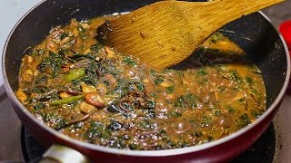 লাল শাক দিয়ে চিংড়ি তড়তড়া | Lal Shak Chingri | Red Spinach  with Prawn