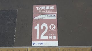 上越新幹線新潟駅に設置されたＥ７系 新幹線の乗車位置表記等を撮ってみた