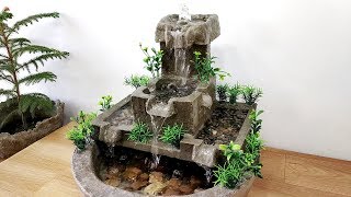How to make amazing beautiful very nice cemented waterfall fountain water fountain