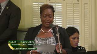 Assemblymember Dr. Sharp-Collins Authors ACR 18 to Honor Maternal Health Awareness Day