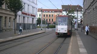 Abfahrt eines Tatra KT4D in Zwickau.