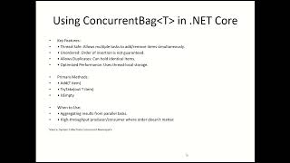 C# ConcurrentBag Tutorial: Thread-Safe Collections in .NET Core