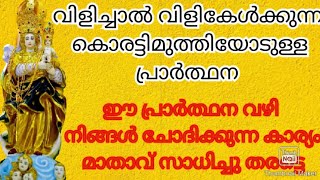 വിളിച്ചാൽ വിളി കേൾക്കുന്ന കൊരട്ടിമുത്തിയോടുള്ള പ്രാർത്ഥന/Marian prayer @KreupasanamMarianShrine