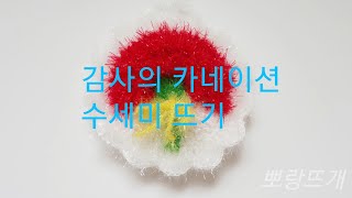 감사의 카네이션 수세미 뜨기[뽀랑뜨개] 꽃 수세미|코바늘