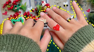 أصنعو أشكال بالخرز معاي2 ، اول مره يضبط معاي خاتم القلب  [Beaded Rings]