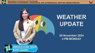 Public Weather Forecast issued at 4PM | November 25, 2024 - Monday