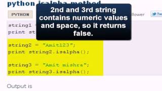 PYTHON Tutorial : python isalpha method