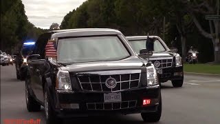 United States President Donald Trump's Motorcade \u0026 United States Secret Service in Beverly Hills